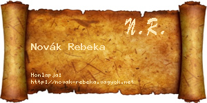 Novák Rebeka névjegykártya